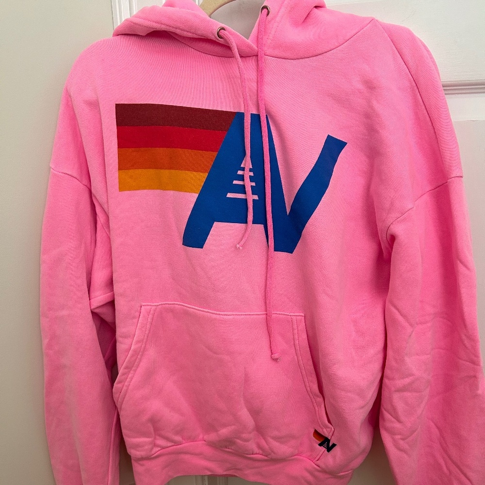 Aviator Nation Pink Logo Hoodie